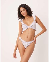 ASOS - Taylor Rib Soft Bra And Thong Set - Lyst