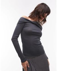 TOPSHOP - Twist Off Shoulder Top - Lyst