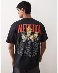 Only & Sons - Ruimvallend T-Shirt Met Metallica-Print Op De Rug - Lyst