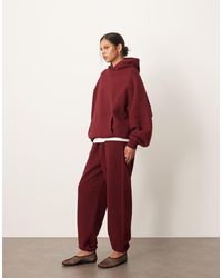 ARRANGE - Joggers Rojo Vino Extragrandes Con Bajos Ajustados De Tejido Grueso Premium De - Lyst