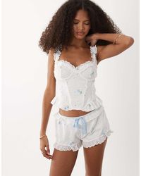 Wild Lovers - Paulette Floral Embroidered Corset Top - Lyst