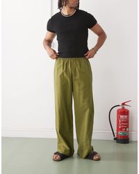 Collusion - Pantalon décontracté en lin - kaki - Lyst