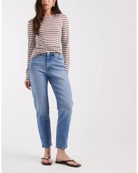 ONLY - Emily High Waist Straight Leg Ankle Jean - Lyst