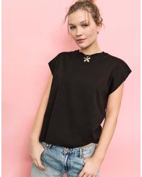 Stradivarius - B06 Basic Dropped-Shoulder T-Shirt - Lyst