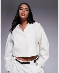 ASOS - Curve Cropped Textured Blazer - Lyst