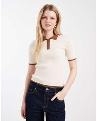 ONLY - Gebreide Polo Met Contrasterende Kraag - Lyst