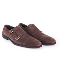 Thomas Crick - Aubry Suede Leather Double Monk Strap Shoes - Lyst