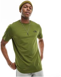 The North Face - Camiseta verde oliva con logo simple dome - Lyst