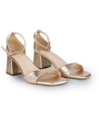 OFF THE HOOK - 'Knightsbridge' Low Block Heeled Leather Sandals - Lyst