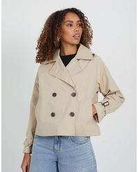Brave Soul - Double Breasted Short Trench Coat - Lyst