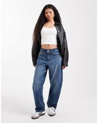 ASOS - Asos Design Petite Slim Barrel Leg Jeans - Lyst