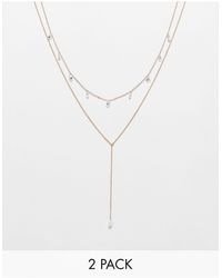 ALDO - Lagrima - confezione multipack di 2 collane color con ciondolo con perla - Lyst
