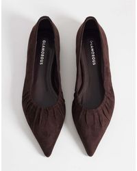Glamorous - Pointed Toe Ruched Ballet Flats - Lyst