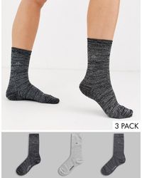 Calvin Klein – 3 Paar graue Glitzersocken