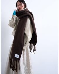 TOPSHOP - Sydney - écharpe style couverture - chocolat - Lyst