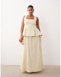arrange cotton voile maxi dress with lace trim in ivory Ivory Lace Ruffle Maxi Dress