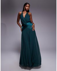 green emerald velvet dress ASOS grey tulle embellished party dress – The Frockery main image 1