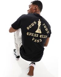 Vans - Camiseta negra con estampado trasero "chess club" - Lyst
