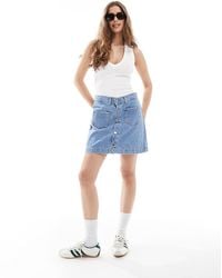 ONLY - Denim Minirok Met Zakdetail - Lyst