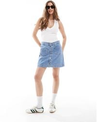 ONLY - Pocket Detail Denim Mini Skirt - Lyst
