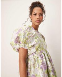 【英国発Sister Jane】Fantasy floral-jacquard satin dress SISTER JANE Fantasy floral-jacquard satin midi dress