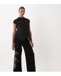 ASOS - Asos Design Maternity Compact Knit Lace Trim Trouser Co-ord - Lyst