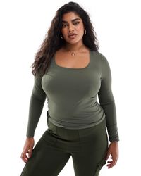 ONLY - 2 Way Long Sleeve Square Neck Top - Lyst