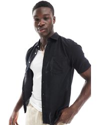 Only & Sons - – kurzärmliges regular fit leinenmix-hemd - Lyst