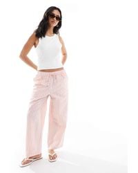 ASOS - Petite Seersucker Pull On Barrel Leg Pants - Lyst