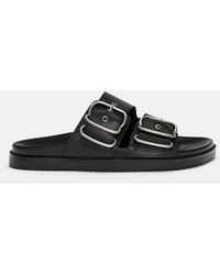 Pull&Bear - Sandali Sliders Bassi Neri Con Fibbie - Lyst