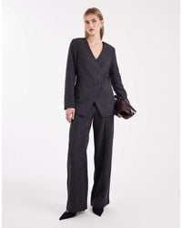 Object - Elegante Broek Met Wijde Pijpen En Naad Aan De Voorkant - Lyst