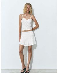 Pull&Bear - Swiss Embroidery Mini Skirt - Lyst