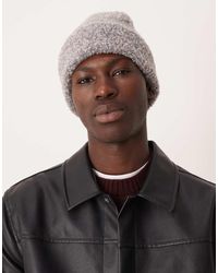 ASOS - Gorro De Punto De Bouclé Acanalado De - Lyst