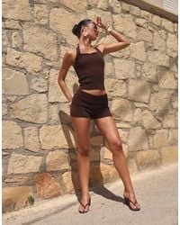SIMMI - Square Neck Knitted Halter Top - Lyst