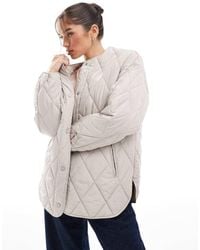 Pieces - Quilted Lightweight Jacket - Lyst
