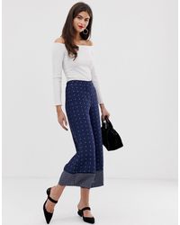 French Connection Womens Eleonore Printed Wide Leg Pants