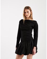 ASOS - Fallen Shoulder With Bubble Skirt Mini Dress - Lyst