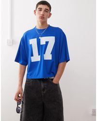 Collusion - T-shirt coupe carrée en jersey airtex style sport avec imprimé nombre - Lyst
