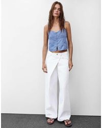 Pull&Bear - Baggy Jeans Met Overslag Tailleband - Lyst