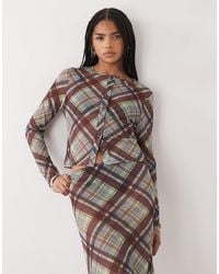 Collusion - Long Sleeve Mesh Button Through Top - Lyst