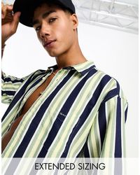 GANT - Short Sleeve Cotton Linen Stripe Relaxed Fit Shirt - Lyst