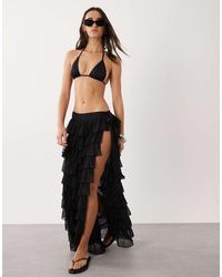 Miss Selfridge - Beach Chiffon Ruffle Tie Side Maxi Skirt - Lyst