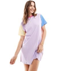 JJXX - Colourblock Oversized T-shirt Dress - Lyst