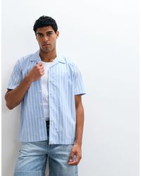 SELECTED - Poplin Stripe Short Sleeve Shirt - Lyst