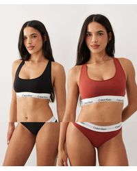 Calvin Klein - Icon Cotton Modal 2 Pack Bralettes - Lyst