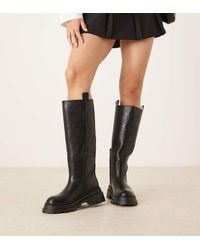 ASOS - Wide Fit Cecilia Chunky Flat Knee Boots - Lyst