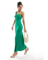 Nobody's Child - Aggie Drape Neck Satin Maxi Dress - Lyst