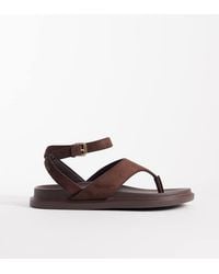 London Rebel - Anya Thong Sandals With Ankle Strap And Buckle Detail - Lyst