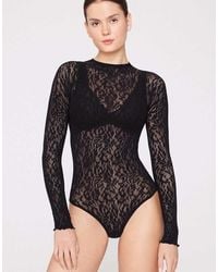 Tezenis - Long Sleeve Seamless Floral Lace Body - Lyst