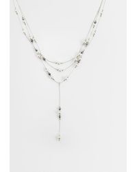 Reclaimed Vintage - Multi Row Pearl Lariat Necklace - Lyst